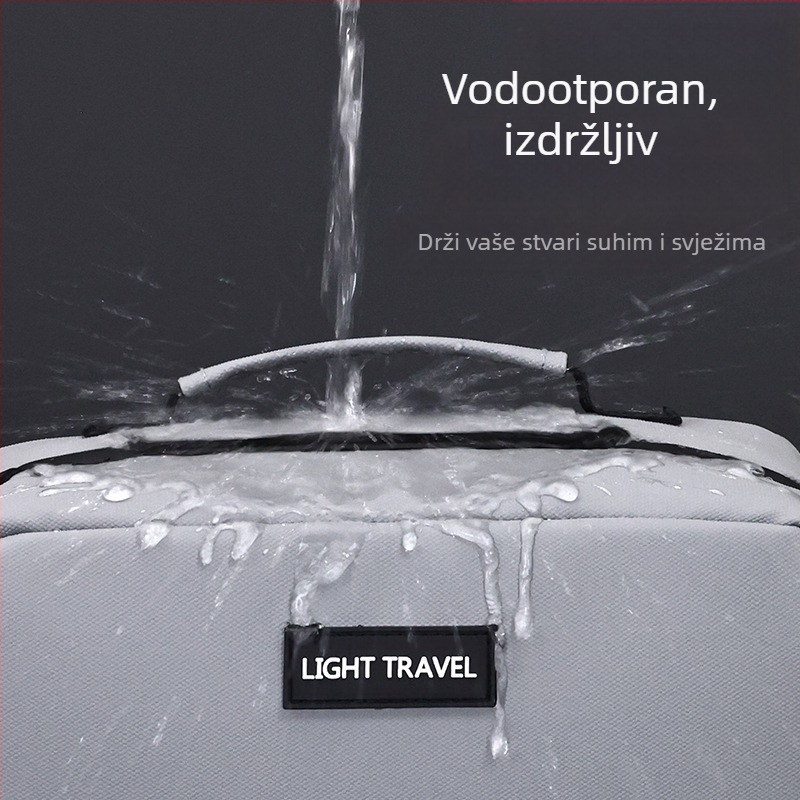 Unisex neseser za kozmetiku s kožnim filmom, uzorak slova, poliester podstava, svakodnevna upotreba, vodootporna, odjeljak za suho i mokro
