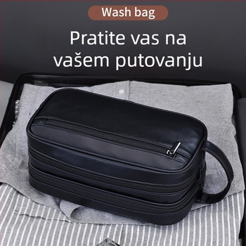 Torba za toaletne potrepštine – dvostruki sloj, prijenosna, vodootporna PU materija, unisex, za putovanja