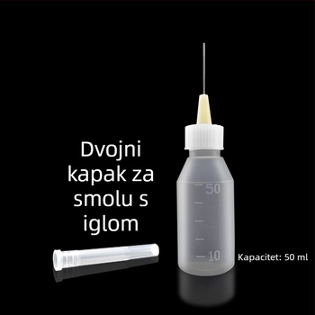 Industrijska boca za doziranje s iglom za alkohol, smolu i flux – komplet 1 – telekomunikacijsko održavanje