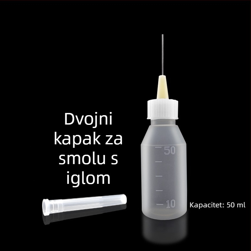 Industrijska boca za doziranje s iglom za alkohol, smolu i flux – komplet 1 – telekomunikacijsko održavanje