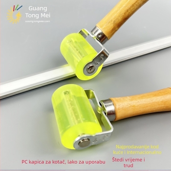 LED trakasti pritisni kotač s drvenom ručkom — PVC kućište, GTM, 110 g