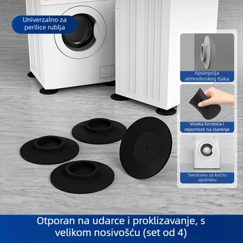 Stalak za perilicu rublja s protukliznom podlogom, od nehrđajućeg čelika, podesiva visina