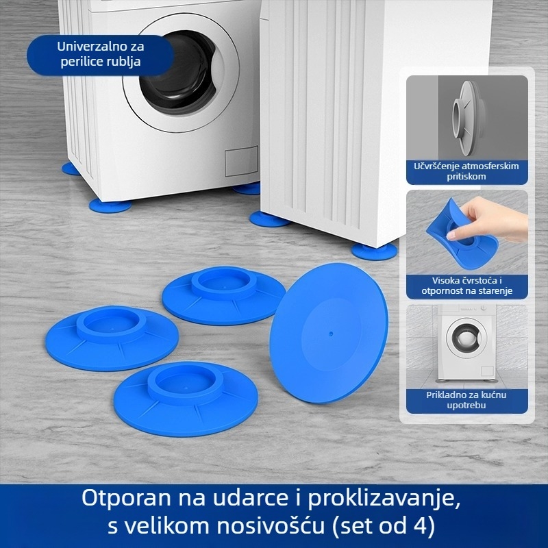 Stalak za perilicu rublja s protukliznom podlogom, od nehrđajućeg čelika, podesiva visina