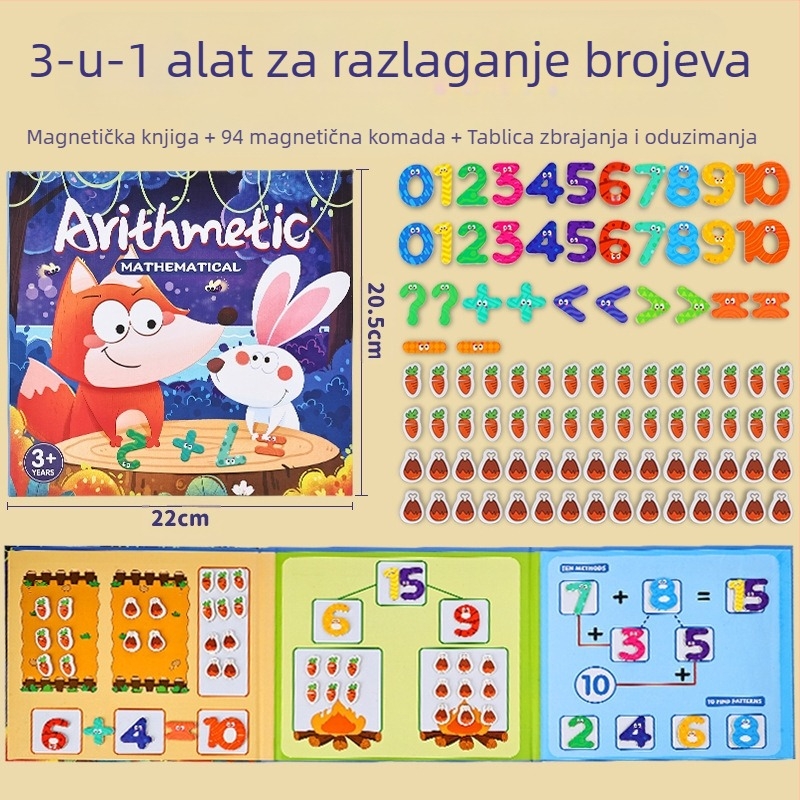 Magnetski disk za razlaganje razlomaka: papirnatu edukativnu igračku DIY za djecu 4–6 godina, intelektualni razvoj