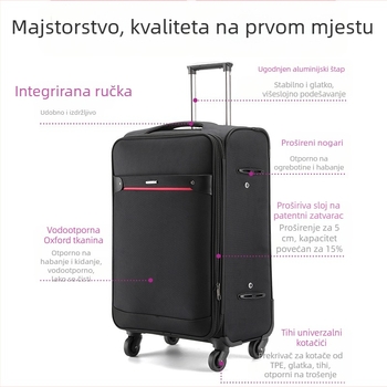 Kufor od Oxford platna s univerzalnim kotačićima, zatvarač, proširiv, mogućnost prilagodljivog logotipa