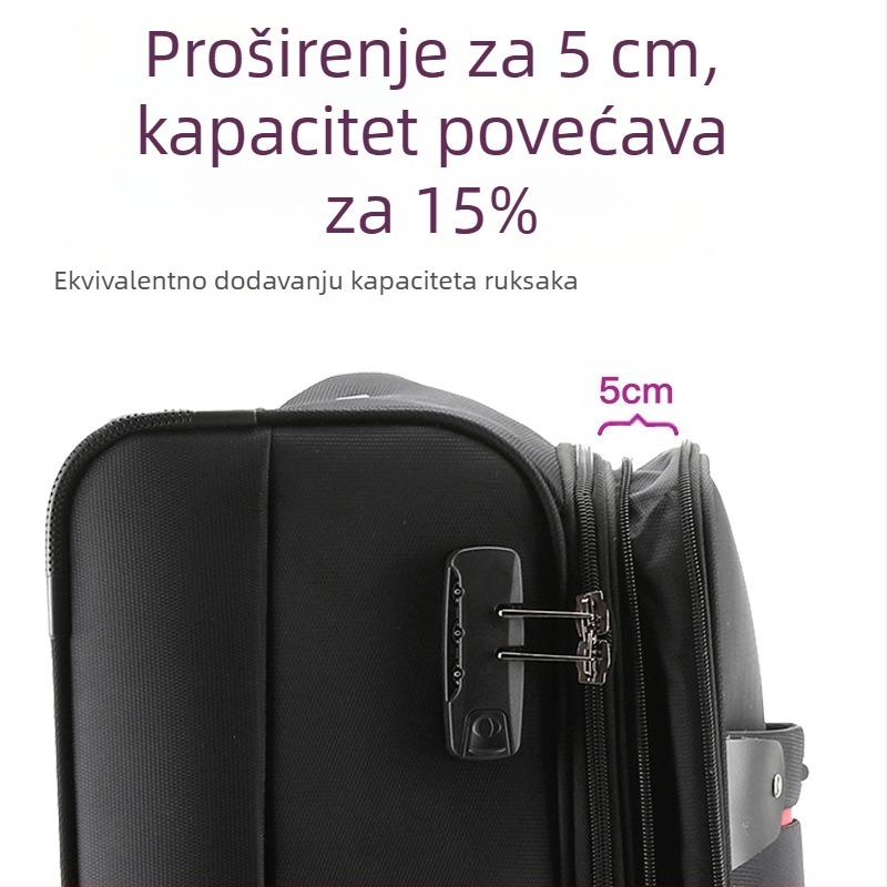 Kufor od Oxford platna s univerzalnim kotačićima, zatvarač, proširiv, mogućnost prilagodljivog logotipa