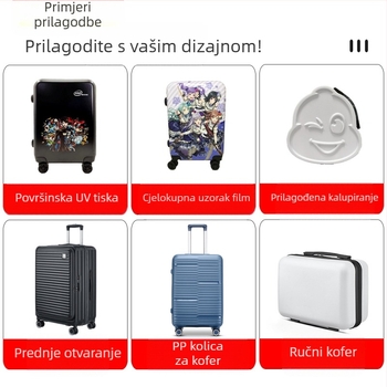 Trodijelni set ABS kovčega s zaključavanjem na lozinku protiv krađe, odobren za letove, univerzalni kotači, poliester podstava