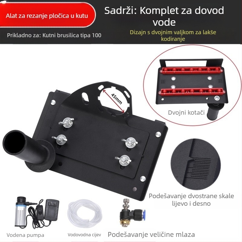 Odeller Uređaj za kanjenje rubova keramičkih pločica, Tip 100, 45° rez rubova, Kompaktni držač, 220V