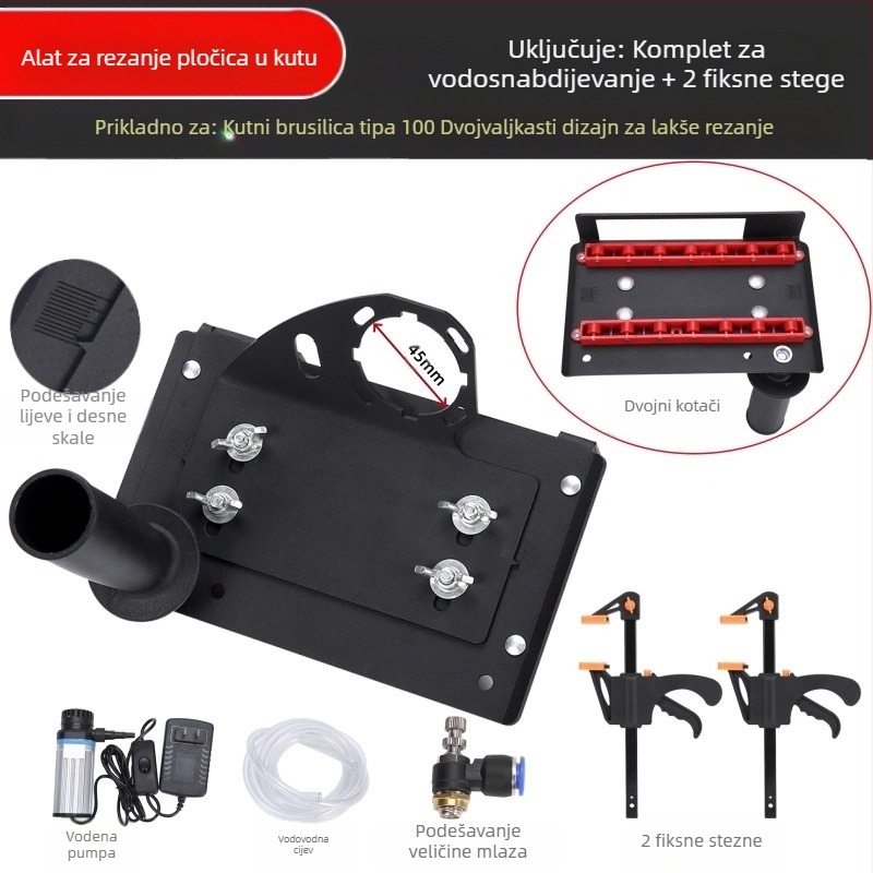 Odeller Uređaj za kanjenje rubova keramičkih pločica, Tip 100, 45° rez rubova, Kompaktni držač, 220V