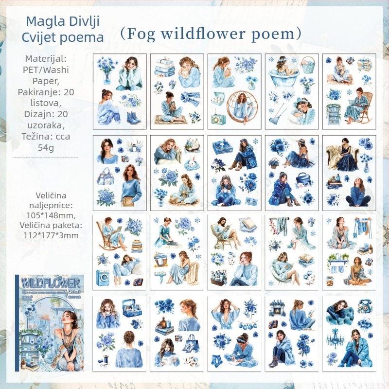 PET materijala knjiga naljepnica: prozirna, vodootporna za DIY dnevnik; naljepnice i tisak; tisk logotipa je moguć; IP autorizacija: Ne
