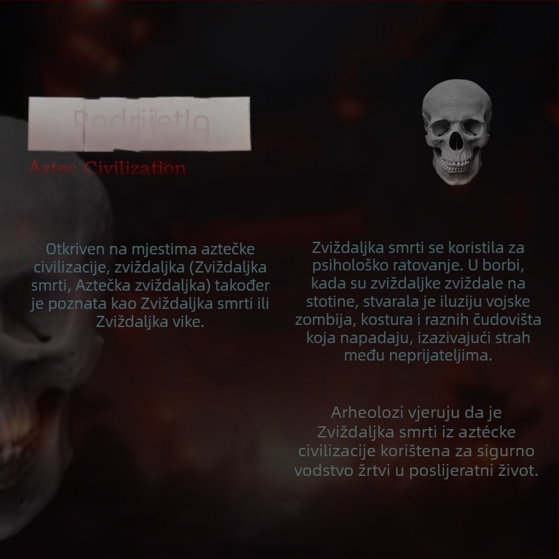 Porcelanska okarina duh zviždaljka, Halloween dekor s Aztečkim zmajem, marka Dehua Tao Dixuan, kategorija: Životinje, pakiranje: kutija od pjene u boji