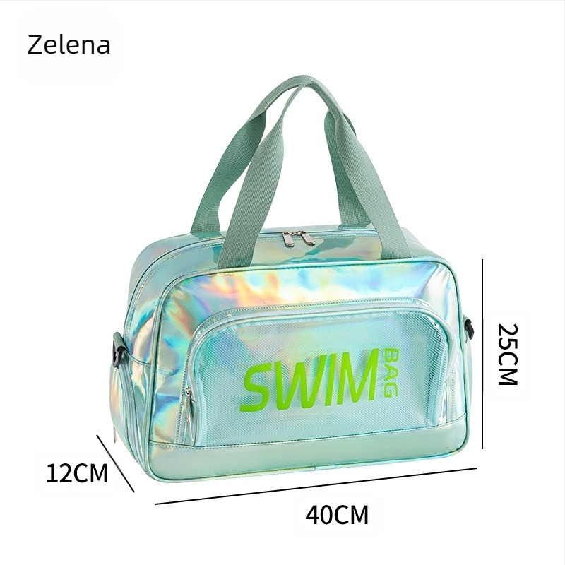 Kožna crossbody torba za plažu s odjeljkom za suho/mokro, putno skladištenje i kozmetički organizator, velika kapaciteta