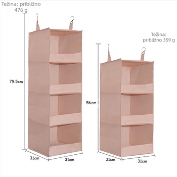 Torba za skladištenje u garderobi — Višestruka, netkani materijal, jednostavan i moderan stil, za vješanje u garderobi, organizacija spavaće sobe