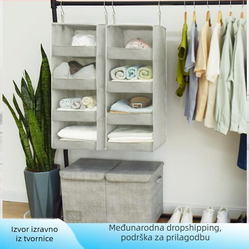 Torba za skladištenje u garderobi — Višestruka, netkani materijal, jednostavan i moderan stil, za vješanje u garderobi, organizacija spavaće sobe