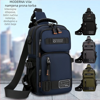 Muška torba za prsa od Oxford platna, gradski stil, izuzetno lagana, najlonska podstava, pogodna za 8-inčni prijenosnik