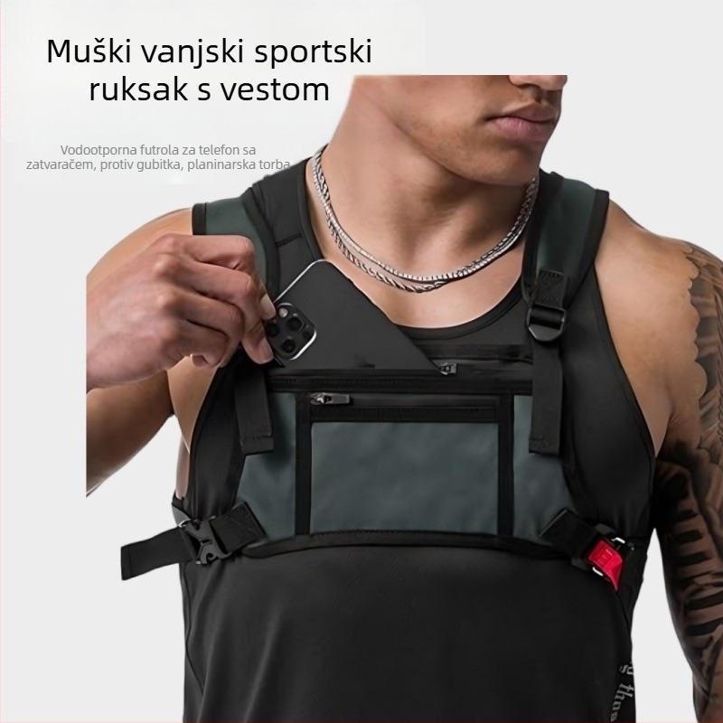 Muška prsna torbica za outdoor aktivnosti – diving tkanina, prozračna, vodootporna, otporna na habanje, unisex dizajn
