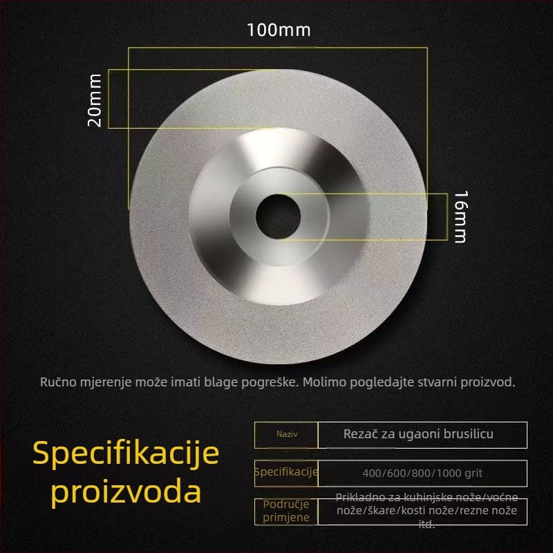 Junhao Dijamantni posuda-typ disk za kutnu brusilicu – elektroplatiranje, model Diamond, keramicka obrada