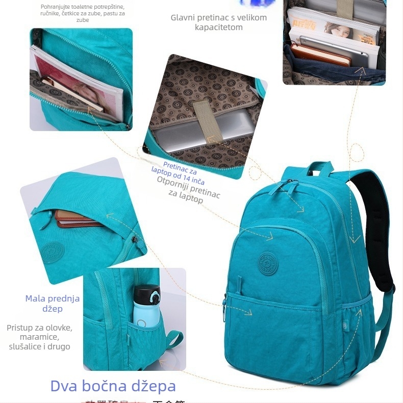 Putni ruksak od najlona, 20–35 L, prozračan, vodootporan, otporan na habanje, gradski minimalistički dizajn, kompatibilan s 14-inčnim prijenosnim računalom