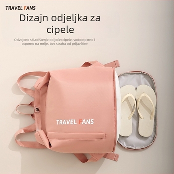 Torba za plivanje s odjeljkom suhih i mokrih stvari, dizajn ruksaka, kubičnog oblika, poliester, velika zapremina za putovanja