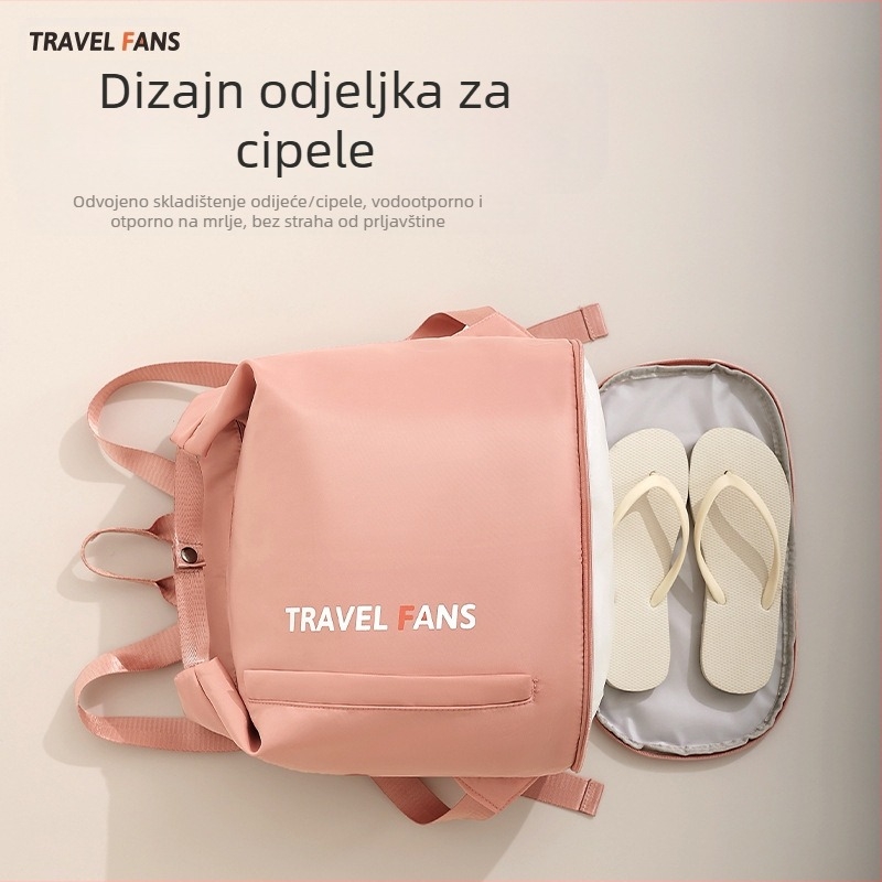 Torba za plivanje s odjeljkom suhih i mokrih stvari, dizajn ruksaka, kubičnog oblika, poliester, velika zapremina za putovanja