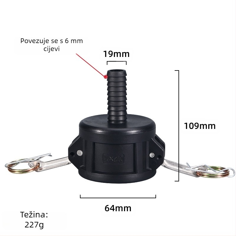 C-tip brzi spojnik s reduktorom za ispuštanje ulja iz bure