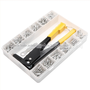 Set aluminijskih zakovica, 380 kom., s otvorima, polukružna glava (K oblik) i alat za zakivanje