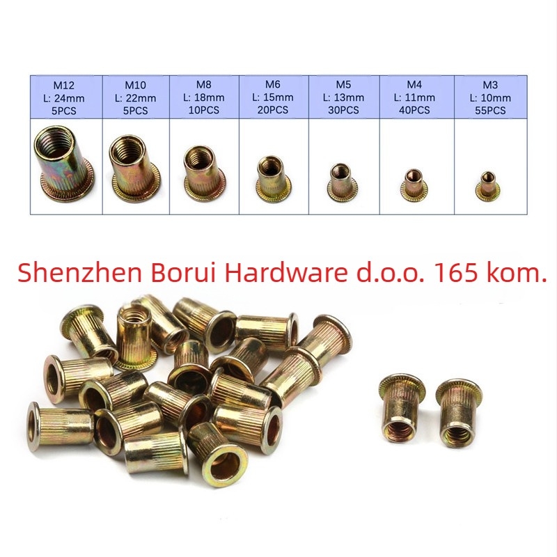 Aluminijski rivet nut, ravna glava, razred B, standard