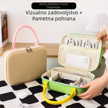Kockasta EVA torba za digitalno skladištenje – višenamjenska za putovanja, skladištenje kozmetike i stolnih dodataka (kubasti oblik, EVA materijal, višenamjenska)