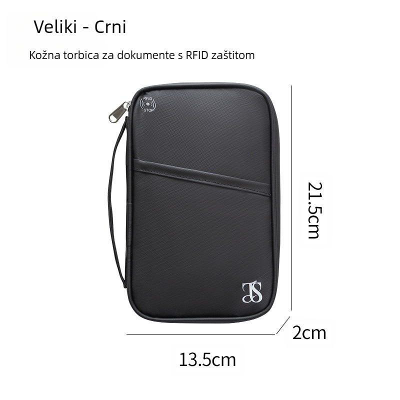 Držač za putovnicu i dokumente, protiv krađe, vodootporan, stil ručne torbe, materijal 600D, za putovanja