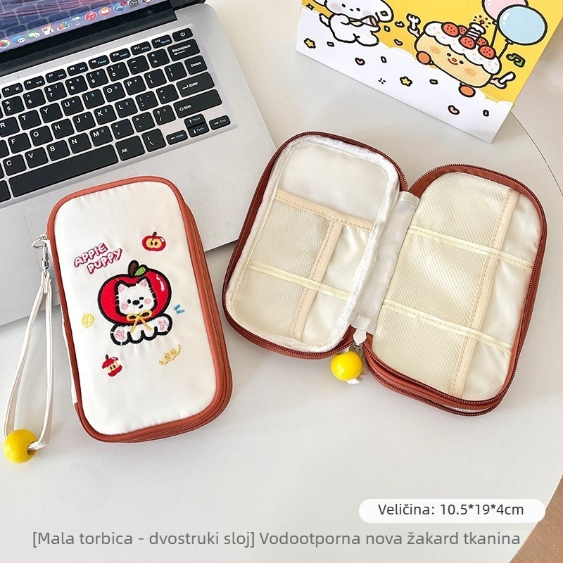 Organizator kablova za podatke, prijenosni višeslojni putni organizator za kablove, USB pogone i slušalice, poliesterska torba u stilu ručne torbe, višefunkcionalni organizator