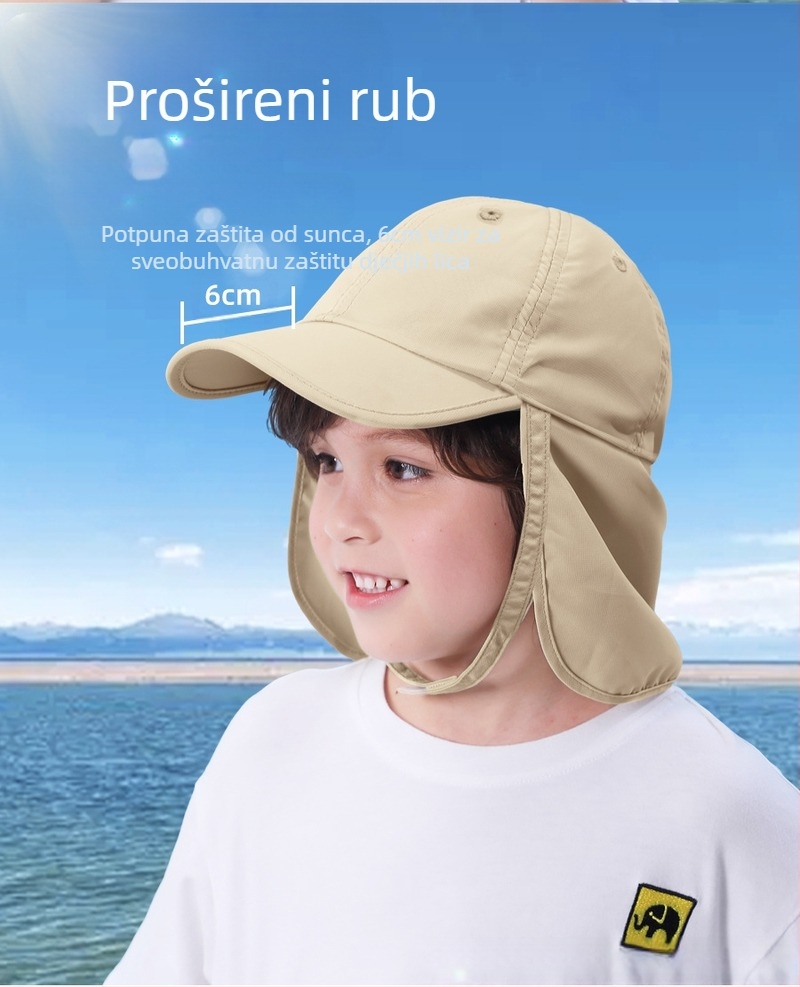 Šilterica za djecu s šiltom, zaštita vrata od sunca, UV zaštita, poliester