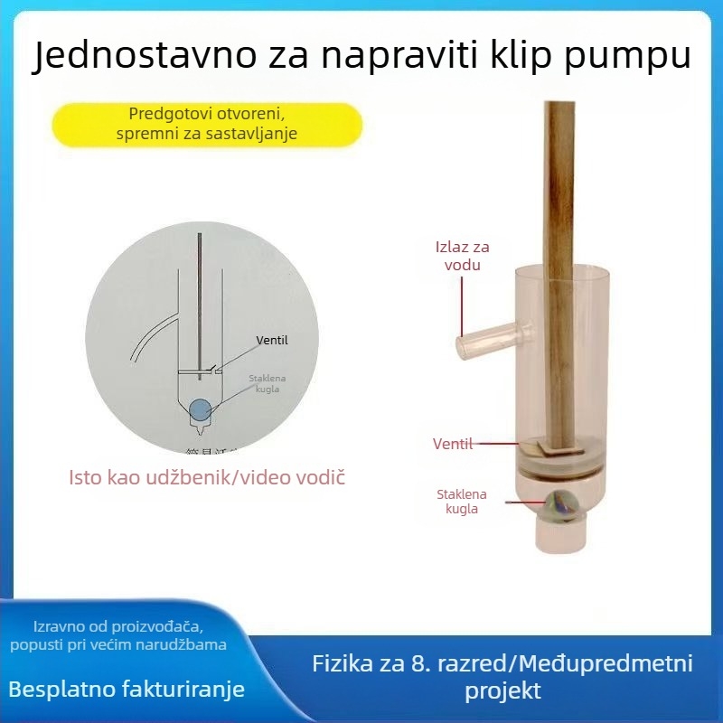 DIY jednostavan piston pump model – Craftsman, od plastike, za osmi razred, praktični znanstveni set