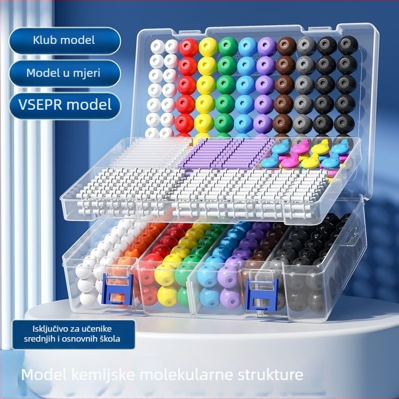 Model molekule s lopticama i štapićima za organsku kemiju, nastavna pomagala za srednje škole, plastični