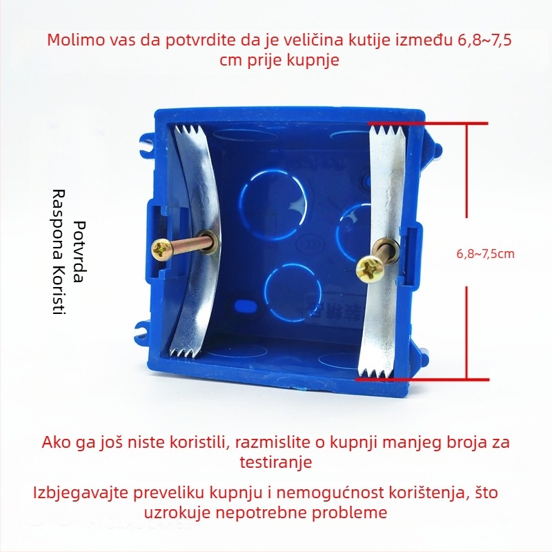 Kutija tipa 86 za prekidače i utičnice, set od šest komada