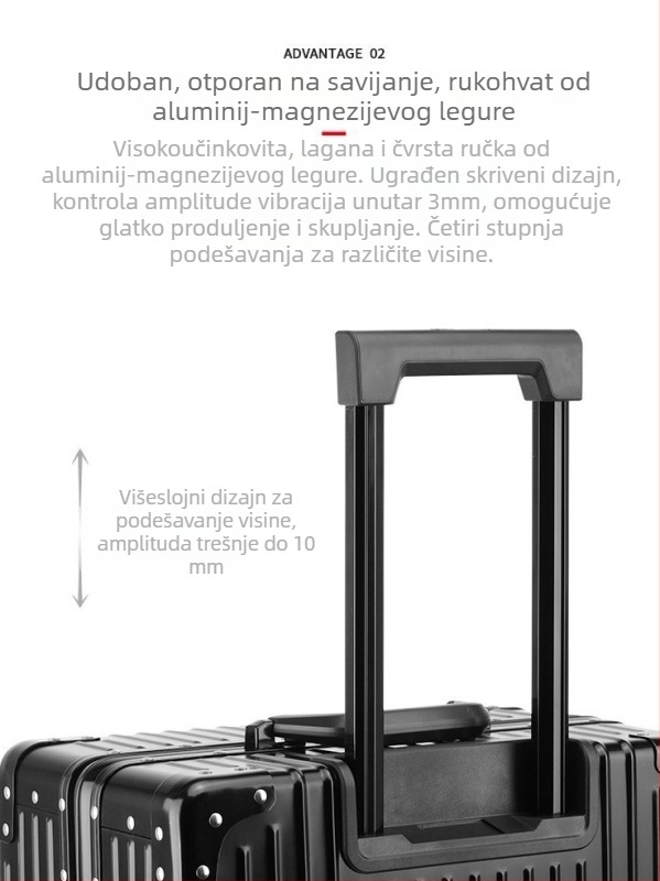 Putni kofer sa zatvaranjem na zip i TSA kombinacijskom bravom, ABS+PC materijal, 2,9 kg, otvaranje na zip, pogodan za ručnu prtljagu