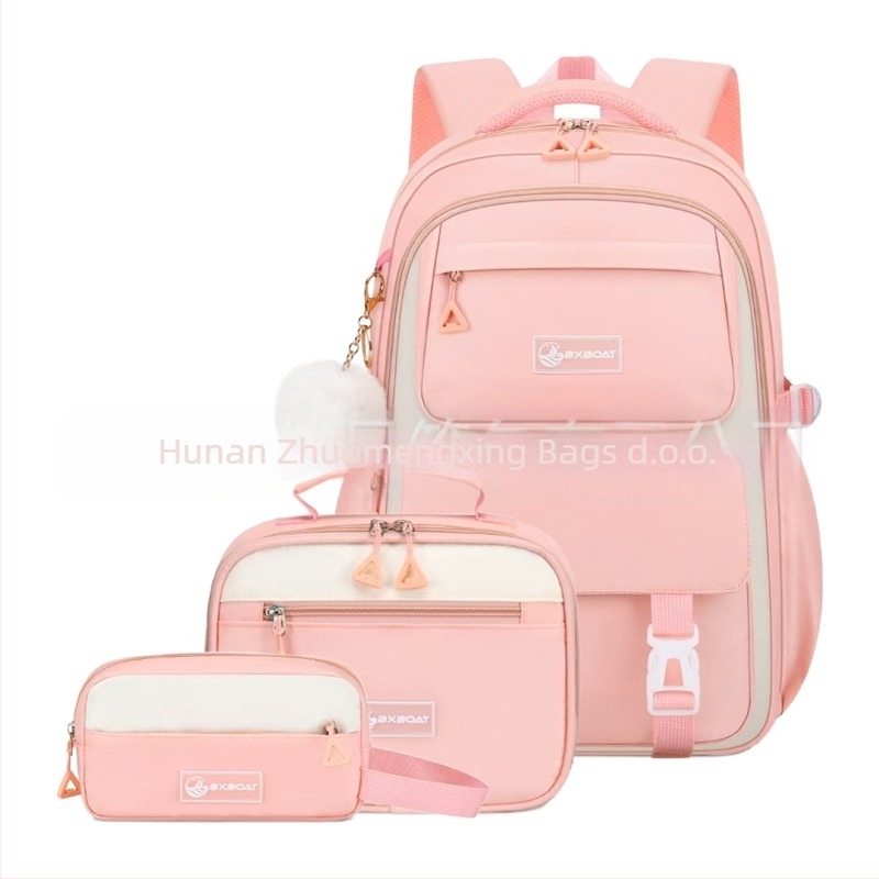 Trodijelni set školskih ruksaka za djevojke srednje škole — Oxford tkanina, prozračan, vodootporan, otporan na habanje, protiv krađe, anime uzorak, model 25106, naramenice s zračnim jastukom, podstava od poliestera, proljeće 2025.