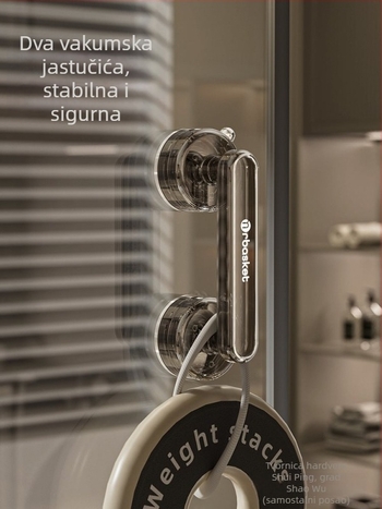 Držač vrata s usisnom kapom za staklena vrata, bez bušenja, moderni minimalistički stil – Mr basketball, model 2024062002