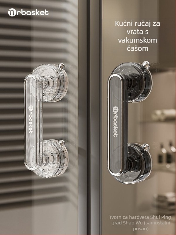 Držač vrata s usisnom kapom za staklena vrata, bez bušenja, moderni minimalistički stil – Mr basketball, model 2024062002