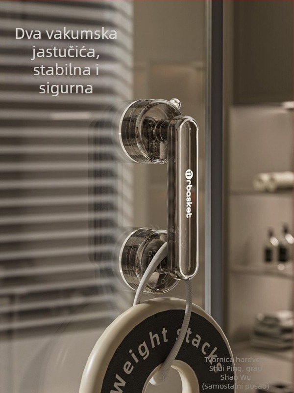 Držač vrata s usisnom kapom za staklena vrata, bez bušenja, moderni minimalistički stil – Mr basketball, model 2024062002