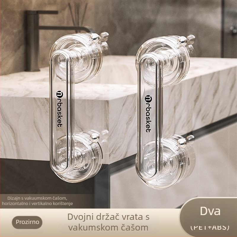 Držač vrata s usisnom kapom za staklena vrata, bez bušenja, moderni minimalistički stil – Mr basketball, model 2024062002