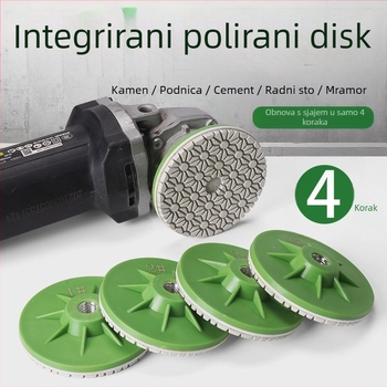 Četverostruki polirni disk za kutnu brusilicu, mokro poliranje mramora, granita i cementa