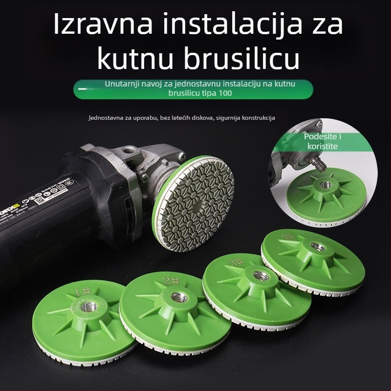 Četverostruki polirni disk za kutnu brusilicu, mokro poliranje mramora, granita i cementa