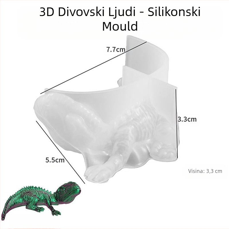 Silikonska forma za dinosaura - 3D Tyrannosaurus rex bebin privjesak DIY živice