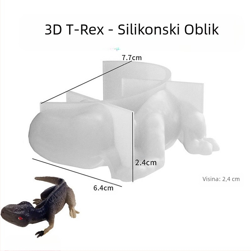 Silikonska forma za dinosaura - 3D Tyrannosaurus rex bebin privjesak DIY živice
