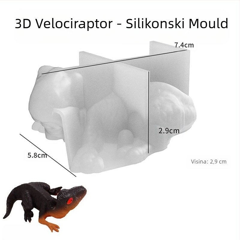 Silikonska forma za dinosaura - 3D Tyrannosaurus rex bebin privjesak DIY živice