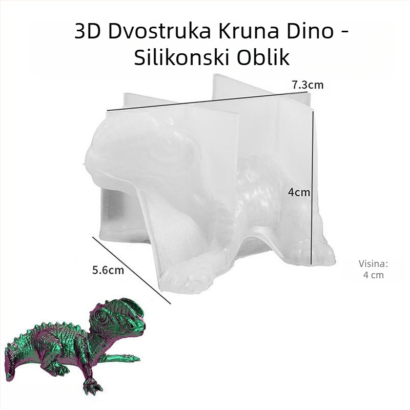 Silikonska forma za dinosaura - 3D Tyrannosaurus rex bebin privjesak DIY živice