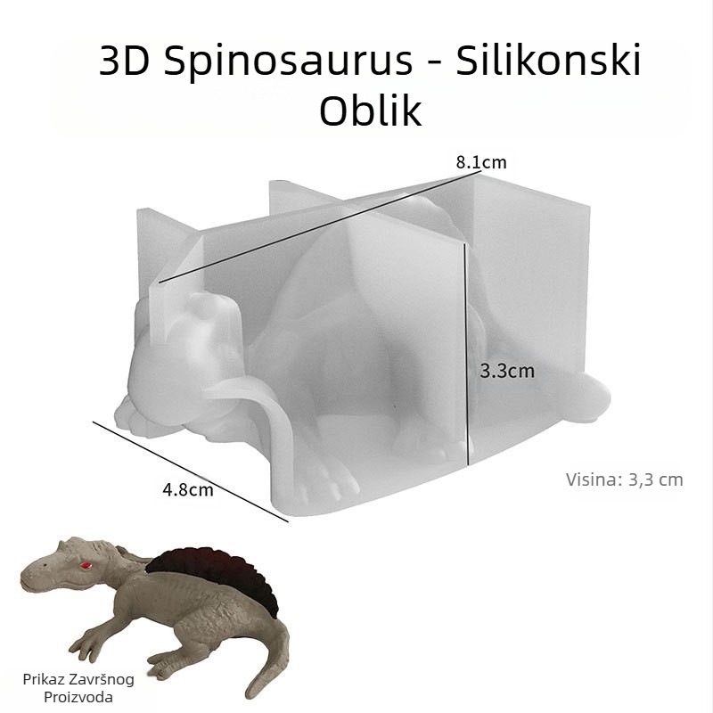 Silikonska forma za dinosaura - 3D Tyrannosaurus rex bebin privjesak DIY živice