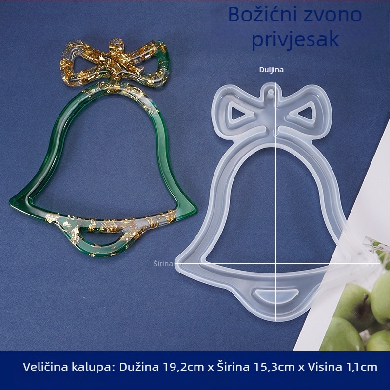 Kalup od silikona za smolu – božićni privjesci, nepravilni oblik, božićna tema, kalup za pečenje