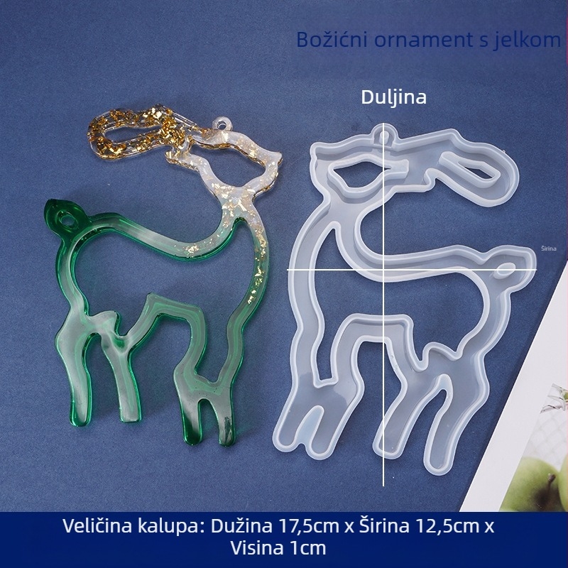 Kalup od silikona za smolu – božićni privjesci, nepravilni oblik, božićna tema, kalup za pečenje