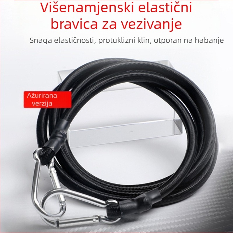 Wanying Set elastičnih užeta za prtljagu i opremu – nosivost 50 kg; materijal: polipropilenska vlakna sa gumanim filamentom; uključuje 1,35 m planinarsko užad s kopčom, 30 setova za prtljagu, 10×25 cm mini latex užadi 4 mm, 32 setova bubanj užadi